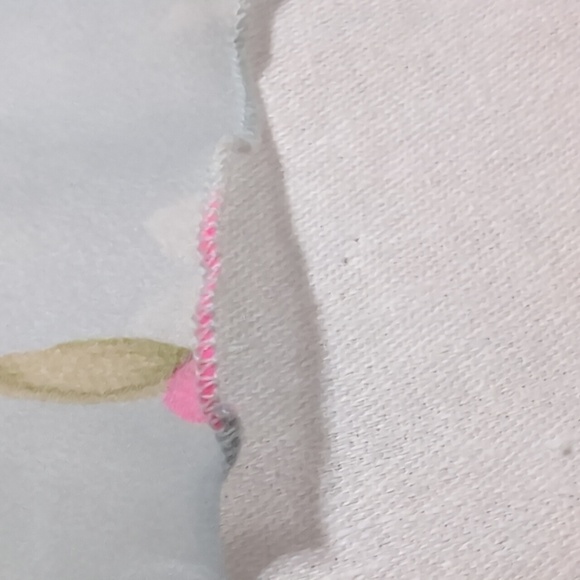 Vintage Sheer Pink Blue Floral Rectangle Scarf - Picture 3 of 3
